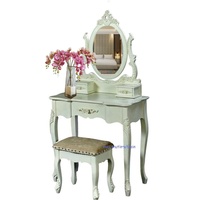 Table de maquillage française vintage durable avec charme miroir design royal de meubles européens meubles de maison en bois
