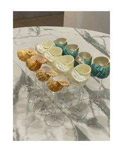 Copa de Vino con Diseño de Conchas Marinas, Decoración Costera para Mesa, Ideal para Bodas, Resorts y Eventos - Product Image 4