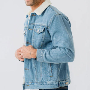 High Quality <b>Winter</b> Denim <b>Jeans</b> Coats for Men 100% Cotton Customizable Options Wholesale Price Pakistani Made - Product Image 3