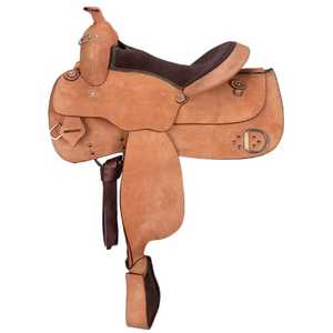 Western Saddle Barrel Trail American Style Handcrafted Horse Tack Equestrian Set 100% Genuine <b>Harness</b> <b>Leather</b> Comfortable - Product Image 2