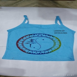 เสื้อยืดถักสำหรับผู้หญิงพิมพ์ลายระบายอากาศได้ฟรีไซส์ - Product Image 4