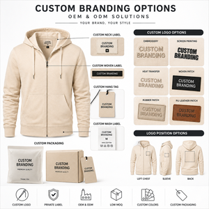 Sweat-shirt à capuche zippé intégral respirant en molleton de coton premium pour homme, personnalisable, marque privée, fabricant OEM ODM en gros - Product Image 6