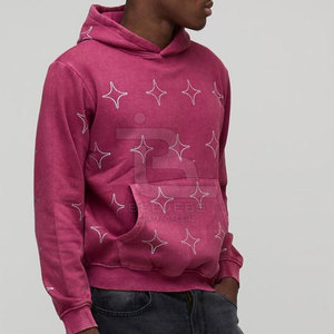 Custom Made Design High Quality Basics <b>Pullover</b> <b>Men</b> Rhinestone Hoodies Solid Color Plus Size <b>Men</b> Rhinestone Hoodies - Product Image 2