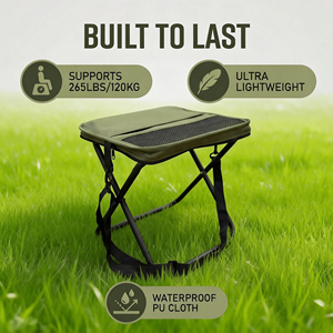 Sgabello da Campeggio Pieghevole Portatile, Sedia Compatta e Resistente per Pesca, Escursionismo, Barbecue e Attività all'Aperto - Product Image 2