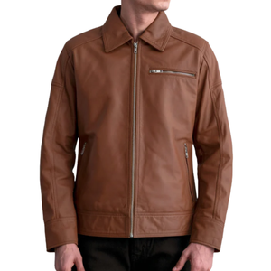 Chaqueta de Cuero Revestido Personalizada al por Mayor para Hombre, Cuello Camisero, Estilo Urbano, Cierre de Cremallera Frontal, Logotipo, Impermeable y Resistente al Viento - Product Image 6