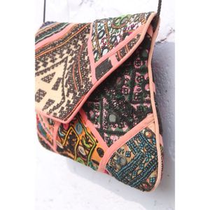 Latest Vintage Hand Embroidery Banjara <b>Bags</b> Casual Fashion Open Closure Chains Patchwork Mirror <b>Work</b> Cotton Fabric Clutch Purse - Product Image 3