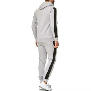 Ensemble de jogging et d'entraînement 100 % coton personnalisé pour homme, motif uni, survêtement sport deux pièces, pantalon de survêtement pour l'hiver - Product Image 2