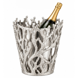 Support de bouteille isolé en métal martelé argenté de qualité supérieure, anti-condensation, pour la décoration de table moderne - Product Image 6