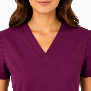 Tenues médicales professionnelles pour femmes |   Uniforme d'hôpital haut de gamme |   Ensemble de blouses d'infirmière à col en V en tissu tissé avec détection d'aiguilles - Product Image 4