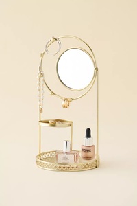 Wholesale Home Decorative Luxury Design Gold Metal Jewelry Storage & Organizer with <b>Mirror</b> - Product Image 2