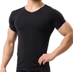 <b>Men's</b> Short Sleeve O-Neck Jersey Fabric Breathable <b>Sequin</b> Embroidery Regular Fit Casual 100% Cotton Sweater 220g - Product Image 5