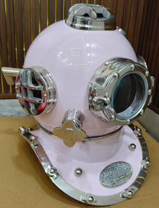 Réplique de casque de plongée vintage rose Mark V, casque de plongée sous-marine nautique, décoration maritime, modèle de collection - Product Image 1