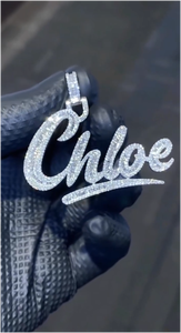 Pendentif Lettre Personnalisé Luxe, Sertissage Intense, en Argent 925 Plaqué Or, Moissanite, Style Hip Hop, Breloques Pendentifs Lettres Personnalisables - Product Image 4