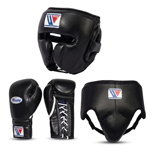 <span class=keywords><strong>Guantoni</strong></span> da <span class=keywords><strong>Boxe</strong></span> Winning in Pelle Blu Antiscivolo <span class=keywords><strong>10</strong></span> <span class=keywords><strong>Oz</strong></span>, Set con Caschetto Allacciato e Protezione Inguinale per Adulti, Attrezzatura per Allenamento e Sparring - Product Image 5