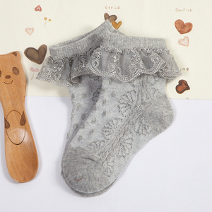 Calcetines de Algodón Peinado con Volantes en el Tobillo, Estilo Princesa, Dulces, Tejidos, Antibacterianos, en 5 Colores, para Niñas, Primavera Española - Product Image 6