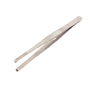 Pince à épiler dentaire chirurgicale en acier inoxydable Meriam à pointe dentelée et coudée 16 cm pour coton-tige et pansements - Product Image 3