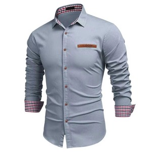 Chemise à manches longues slim pour homme, idéale pour les soirées ; Chemise en coton à manches longues de qualité export pour homme ; Chemise de bureau de luxe à manches longues pour homme - Product Image 5