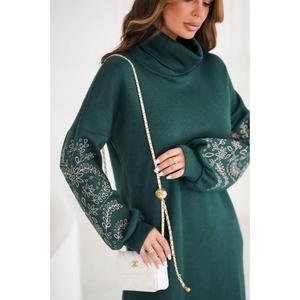 Vestido Bordado Ucraniano, Vestido Navideño Vyshyvanka, Vestido Tejido Ucraniano, Vestido Suéter Negro Cálido para Navidad - Product Image 2