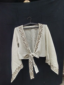 Women’s Boho Wrap Blouse Khadi Cotton Block Print <b>Top</b> Ethnic V-Neck Shirt Tie-Up Waist Flared Sleeve <b>Top</b> - Product Image 2