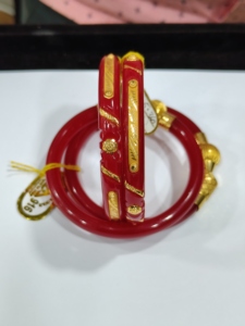 LISA JEWELLERS 22K Solid Gold Red Pola Bangle Bracelets Women Traditional Bengali Bridal Wedding Vintage Jewelry Authentic Pure - Product Image 3