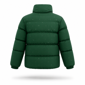 Custom Men's Dark Green Puffer Jacket Winter Quilted <b>Bubble</b> <b>Coat</b> Lightweight Warm Insulated Zip Up Jacket OEM Wholesale Fectory - Product Image 3