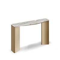 Meilleure vente : Table console en pierre avec base en colonne ronde, mobilier d'entrée de luxe pour la décoration de la maison et des hôtels