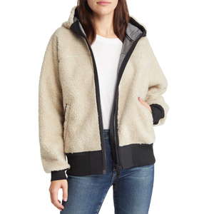 Women Sherpa Fleece <b>Zip</b> <b>Up</b> <b>Jacket</b> Warm Winter Teddy Coat Casual Streetwear Custom OEM ODM Wholesale Factory - Product Image 1