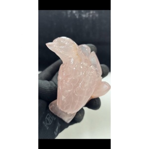 Figurines sculptées en quartz rose naturel, polies, Feng Shui, méditation, guérison, amour, décoration pour la maison et le bureau - Product Image 1