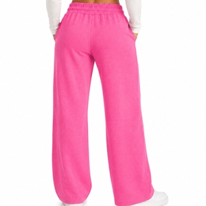 Women Wide Leg Lounge <b>Trouser</b> Premium Plus Size Cozy Lounge Wear Relaxed Modern Casual Style Soft Cotton Comfort <b>Elastic</b> <b>Waist</b> - Product Image 2