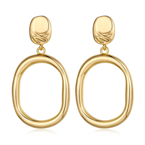 Pendientes de latón chapados en oro para mujer, aretes colgantes dorados de moda, joyería de lujo sin plomo, regalo para niñas de HF CRAFTS - Product Image 4