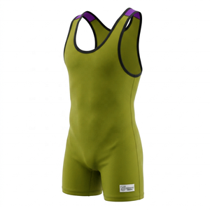 Traje de Lucha Sublimado Personalizado, Elástico en 4 Direcciones, Poliéster y Spandex, Traje Deportivo de Una Pieza para Hombre, Uniforme Deportivo Estampado al por Mayor - Product Image 1