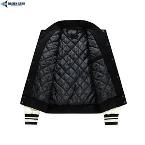 Custom Streetwear College Style Leather Varsity Jacket Button Front OEM Service Windproof Eco-Friendly Breathable Unisex Winter - Product Image 6