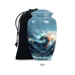 โกศบรรจุอัฐิสีน้ำเงิน โกศสำหรับบรรจุอัฐิของมนุษย์ โกศสำหรับผู้ใหญ่เพศชาย โกศสำหรับงานศพ ขนาด 10 นิ้ว โกศสำหรับบรรจุอัฐิของมนุษย์สำหรับการฝังศพ - Product Image 1