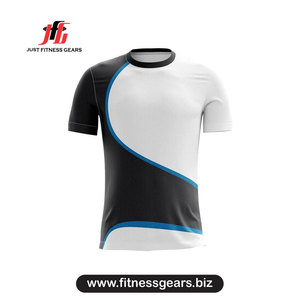 Camiseta de Manga Corta para Hombre, Cuello Redondo, Bloques de Color, Secado Rápido, Deportiva, Tejido de Poliéster, Corte Ajustado - Product Image 1