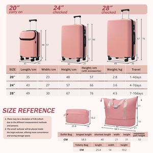 Set Valigie Rigide 5 Pezzi con Valigia da Cabina 20 Pollici a Mezza Apertura, Porta USB, Espandibile 24 Pollici e 28 Pollici, Collezione Borse da Viaggio Durevoli - Product Image 3