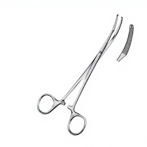 Pince à peritoneale Mikulicz 18 cm, courbée, en acier inoxydable, à verrouillage par cliquet, pour la chirurgie abdominale et générale - Product Image 1