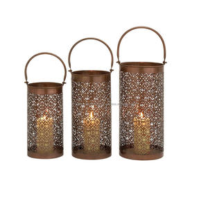 Juego de farolillos marroquíes de alta demanda OEM ODM diseño venta al por mayor farol de vela con tres tipos de tamaño - Product Image 1