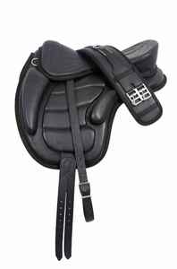 Directo de Fábrica, Silla de Montar Inglesa sin Arzón de Cuero Sintético y Ante con Herrajes Niquelados, Tallas 14-18, Producto de India - Product Image 3