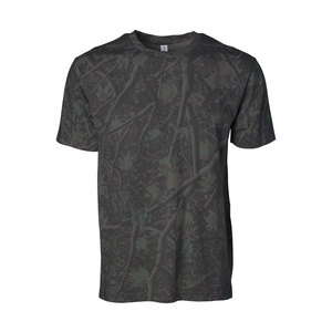 T-shirt à manches courtes pour homme, imprimé forêt vert foncé, coupe classique, col rond, jersey décontracté, respirant, polyester - Product Image 1