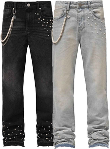 Experience The Perfect Of High End Fashion With Intricate Stone <b>Work</b> On Our Exclusive Rhinestone Denim <b>Jeans</b> Pants For Men's - Product Image 6