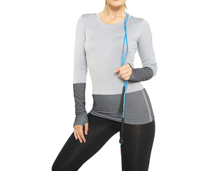 Long Sleeve Lightweight <b>Compression</b> T-Shirt Solid Color Fitness Custom Logo Comfortable Crew Neck Yoga Sports <b>Women's</b> <b>Tops</b> - Product Image 6
