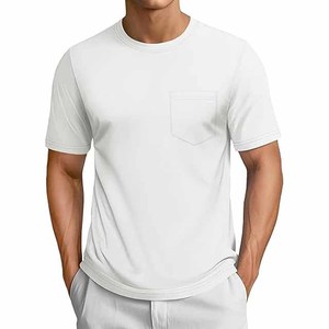 Camisetas de manga corta de algodón para hombre, camiseta que absorbe la humedad, cuello redondo, camisetas ligeras de verano - Product Image 1