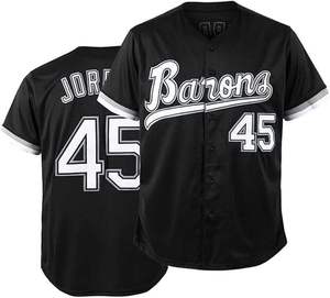บารอนส์ 45 เสื้อเบสบอลสีดำแขนสั้นผู้ชายโพลีเอสเตอร์ระบายอากาศได้ดีสำหรับฤดูร้อน - Product Image 1