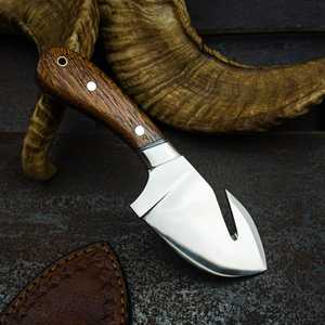 Wood Handle Stainless Steel Sheepsfoot Knife 0.6mm Thickness Outdoor Hunting Blade Single Edge <b>Tool</b> - Product Image 4