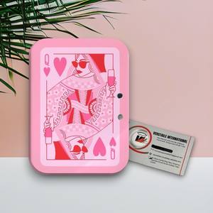 Custom Eco-Friendly Pink Queen Card Palette Square Butterfly Diamond Magnetic Acrylic Lash Tile <b>Eyelash</b> Extension for Artist - Product Image 3