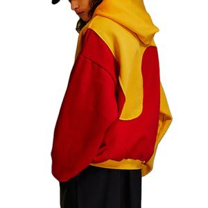 Vente en gros deux tons couleur fendue sweats à capuche bloc de couleur Patchwork pull sweats à capuche surdimensionnés pour hommes 2026 - Product Image 2