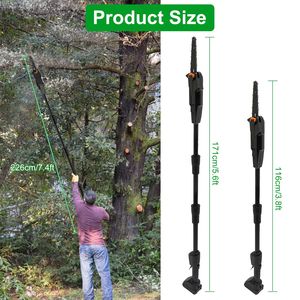 Seghetto a pertica a batteria da 2,25 m con motore da 775W, 2 batterie da 3000mAh, velocità catena 35ft/s, protezione di sicurezza - Product Image 5