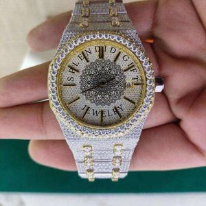 Reloj de Diamantes Splendid Gift Jewelry, Caja Cuadrada, Correa de Plata con Moissanita, Movimiento Analógico ETA, Cristal de Zafiro, Esfera de 28 mm - Product Image 3