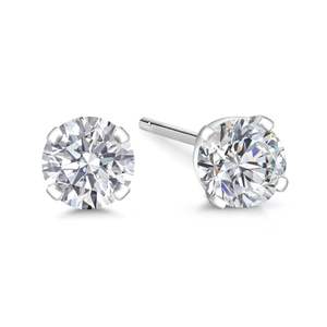 Womens Lab Grown Diamond <b>Silver</b> <b>Stud</b> <b>Earrings</b> Luxury IGI Certified Round Brilliant Cut 925 F Color High Purity - Product Image 1