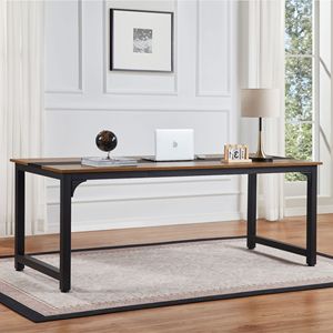 Bureau d'ordinateur moderne et simple en bois de 79,5 pouces, grand bureau de jeu et d'écriture pour la maison et l'étude - Product Image 3